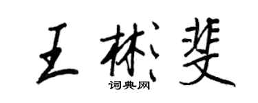 王正良王彬斐行書個性簽名怎么寫