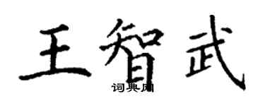 丁謙王智武楷書個性簽名怎么寫