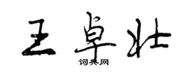 曾慶福王卓壯行書個性簽名怎么寫