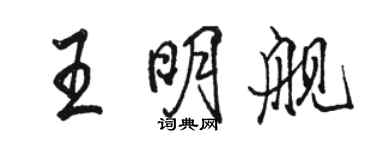駱恆光王明艦行書個性簽名怎么寫