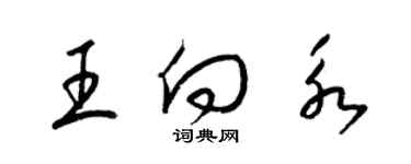 梁錦英王向永草書個性簽名怎么寫