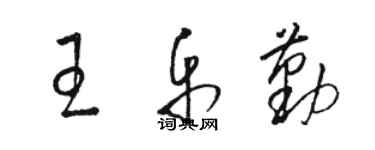 駱恆光王樂勤草書個性簽名怎么寫