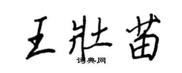 王正良王壯苗行書個性簽名怎么寫