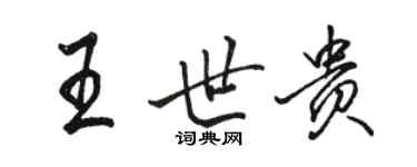 駱恆光王世貴行書個性簽名怎么寫