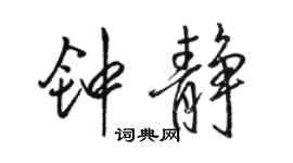 駱恆光鍾靜行書個性簽名怎么寫