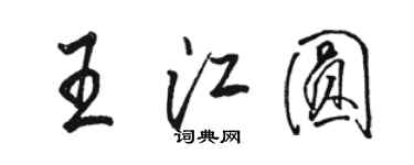 駱恆光王江圓行書個性簽名怎么寫