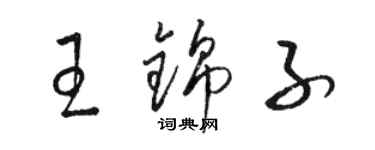 駱恆光王錦子草書個性簽名怎么寫