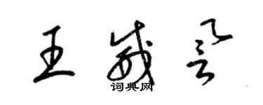 梁錦英王威譽草書個性簽名怎么寫