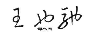 駱恆光王也馳草書個性簽名怎么寫