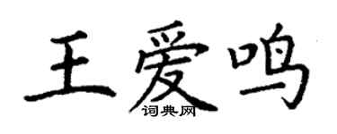 丁謙王愛鳴楷書個性簽名怎么寫