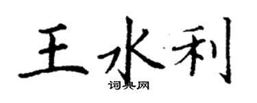 丁謙王水利楷書個性簽名怎么寫