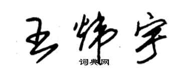 朱錫榮王煒宇草書個性簽名怎么寫