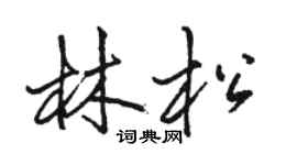 駱恆光林松行書個性簽名怎么寫