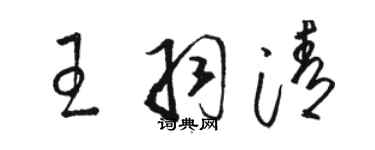 駱恆光王羽清草書個性簽名怎么寫