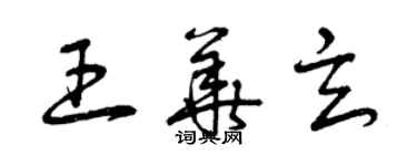 曾慶福王華玄草書個性簽名怎么寫