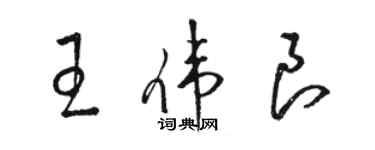 駱恆光王偉良草書個性簽名怎么寫