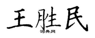 丁謙王勝民楷書個性簽名怎么寫