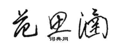 駱恆光范思涵草書個性簽名怎么寫