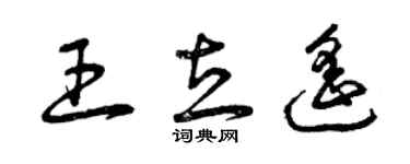 曾慶福王立遙草書個性簽名怎么寫