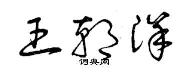 曾慶福王朝洋草書個性簽名怎么寫