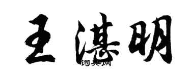 胡問遂王湛明行書個性簽名怎么寫