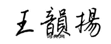 王正良王韻揚行書個性簽名怎么寫