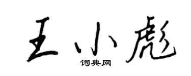 王正良王小彪行書個性簽名怎么寫