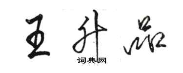 駱恆光王升品行書個性簽名怎么寫