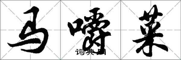 胡問遂馬嚼菜行書怎么寫