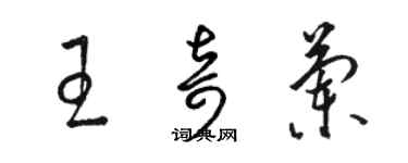 駱恆光王奇蘭草書個性簽名怎么寫