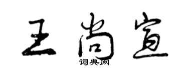 曾慶福王尚宣行書個性簽名怎么寫