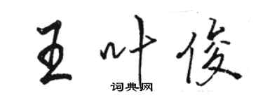 駱恆光王葉俊行書個性簽名怎么寫