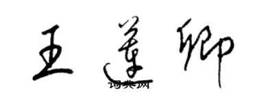 梁錦英王蓮卿草書個性簽名怎么寫