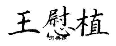 丁謙王慰植楷書個性簽名怎么寫
