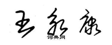 朱錫榮王永康草書個性簽名怎么寫