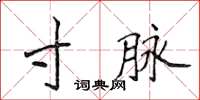 侯登峰寸脈楷書怎么寫