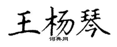 丁謙王楊琴楷書個性簽名怎么寫
