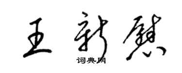 梁錦英王新慰草書個性簽名怎么寫