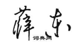 駱恆光薛東草書個性簽名怎么寫