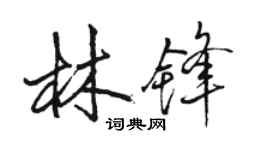 駱恆光林鋒行書個性簽名怎么寫