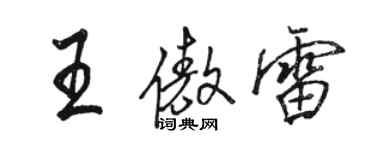 駱恆光王傲雷行書個性簽名怎么寫