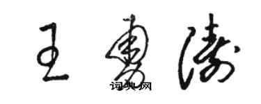 駱恆光王勇濤草書個性簽名怎么寫