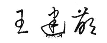 駱恆光王建萌草書個性簽名怎么寫