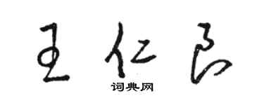 駱恆光王仁良草書個性簽名怎么寫