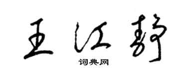 梁錦英王江靜草書個性簽名怎么寫