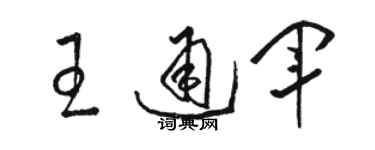 駱恆光王通軍草書個性簽名怎么寫