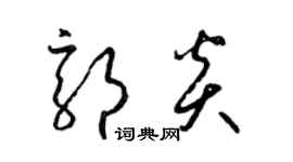 梁錦英郭炎草書個性簽名怎么寫