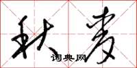 梁錦英秋麥草書怎么寫