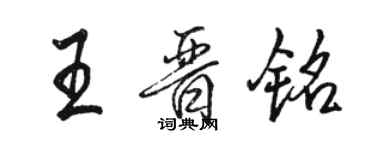 駱恆光王晉銘行書個性簽名怎么寫