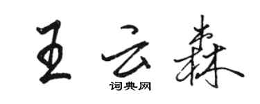 駱恆光王雲森行書個性簽名怎么寫
